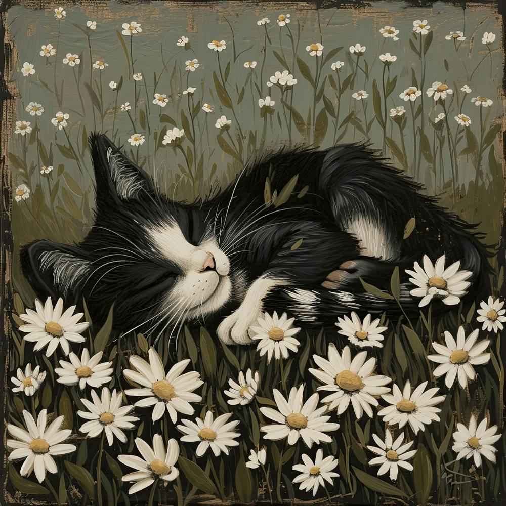 Sleeping Kitten Fairycore Painting 3