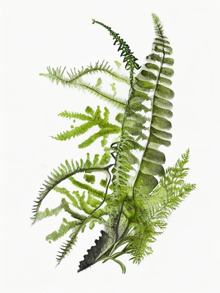 Mountain Spleenwort Watercolour