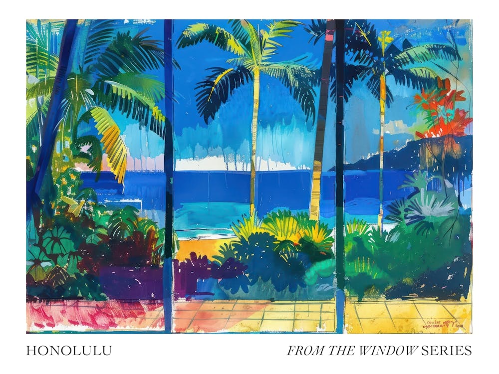 Honolulu Aus Der Fenster-Serie Poster Gemälde 3