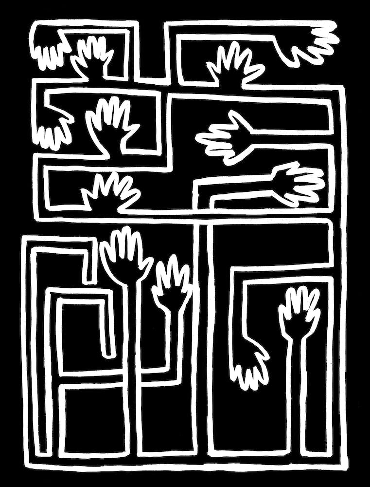 Hand Salad Bw