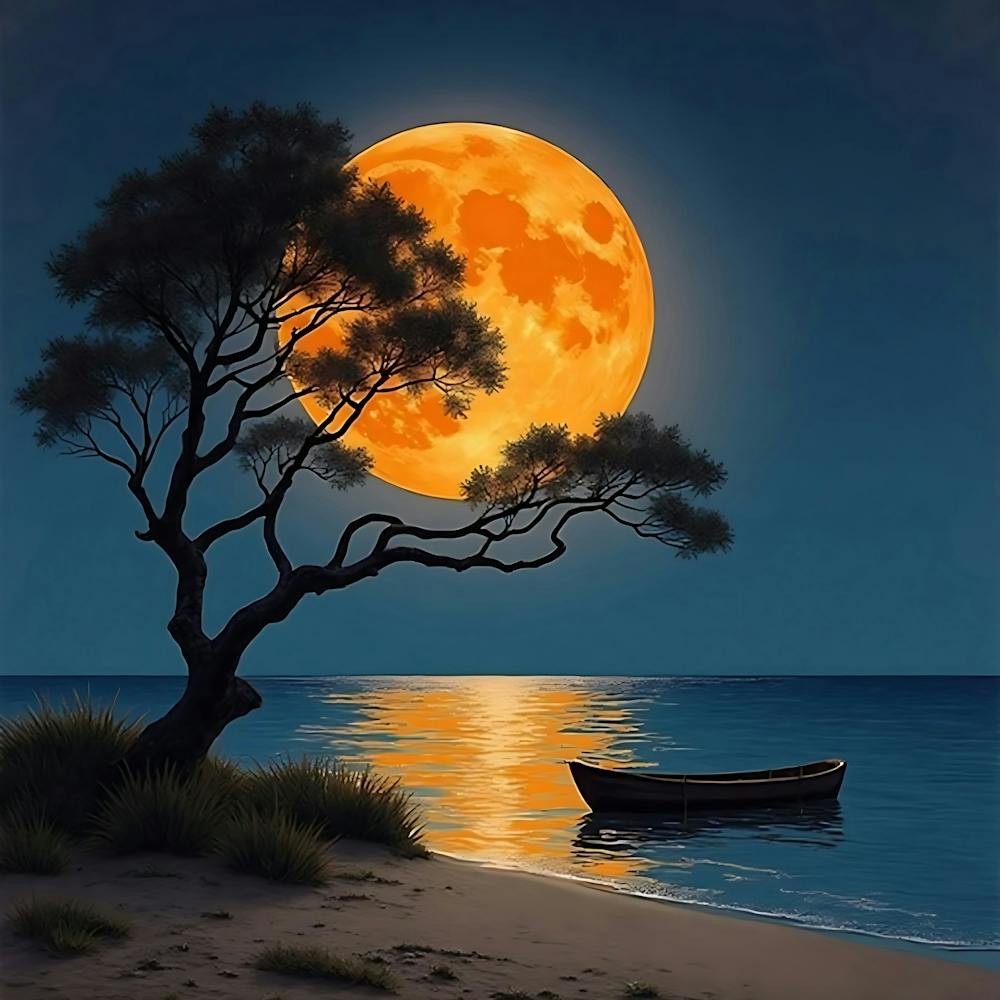 Full Moon On The Beach
