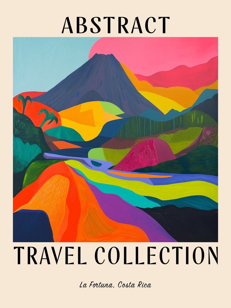 Abstract Travel Collection Poster La Fortuna Costa Rica 2
