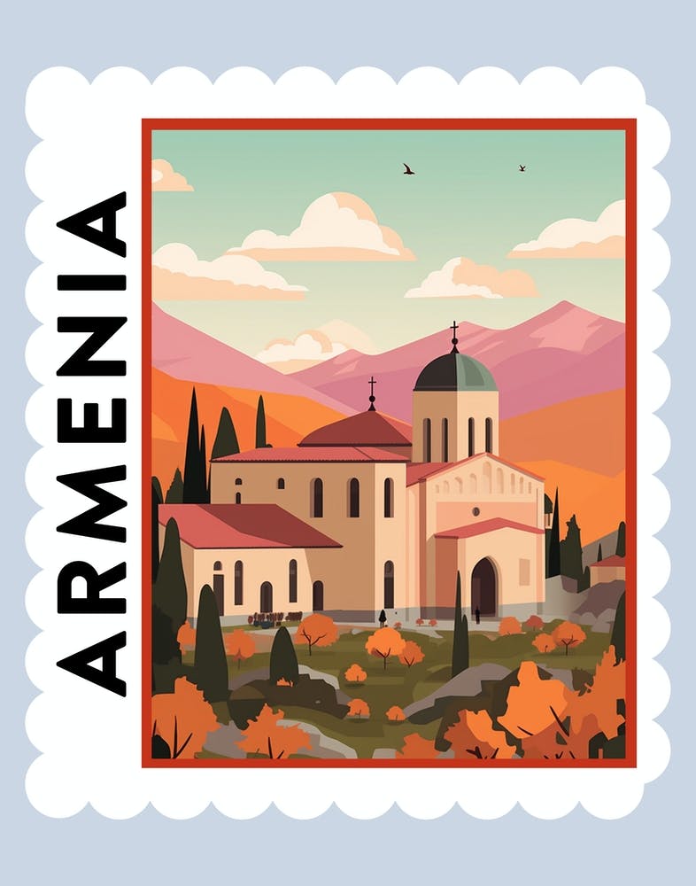 Armenia 2 Travel Stamp Poster