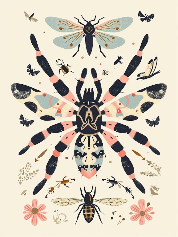 Colourful Insect Illustration Tarantula 7