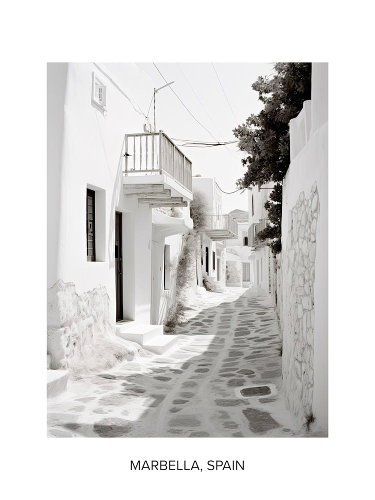 Poster Of Mykonos, Greece, Photography In Black And White 3