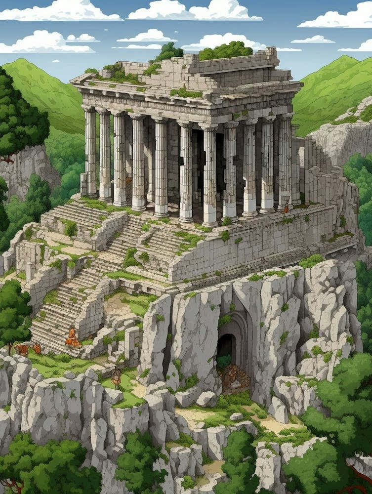Termessos Archaeological Site Pixel Art 1