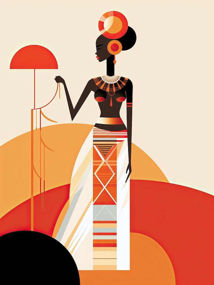 African Tribal Woman in Minimalist Harmony