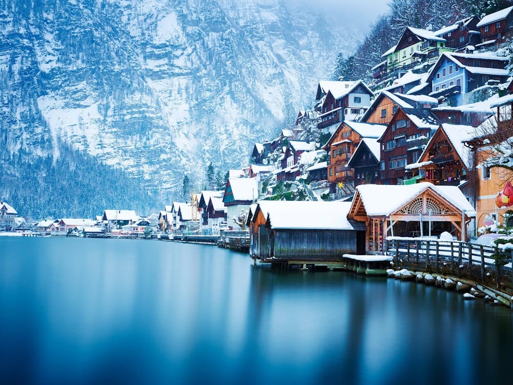 Winter Village In Austria