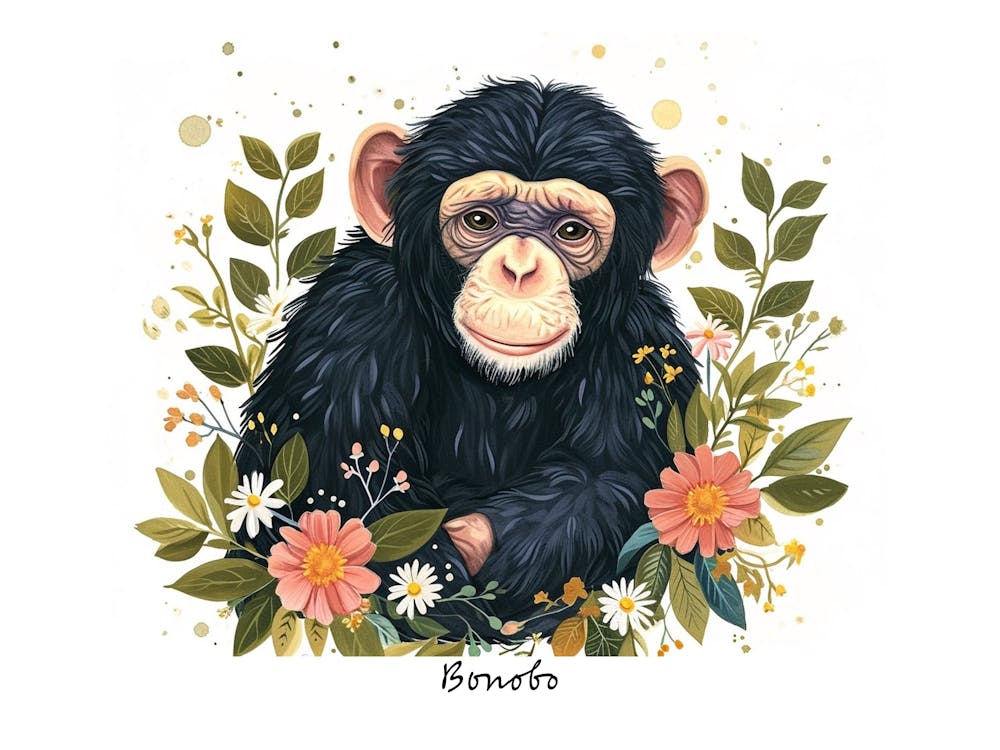 Little Floral Bonobo 3 Poster