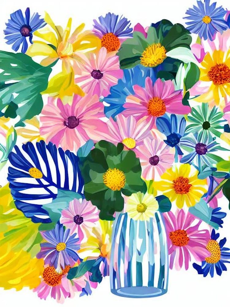 Aster Modern Colourful Flower