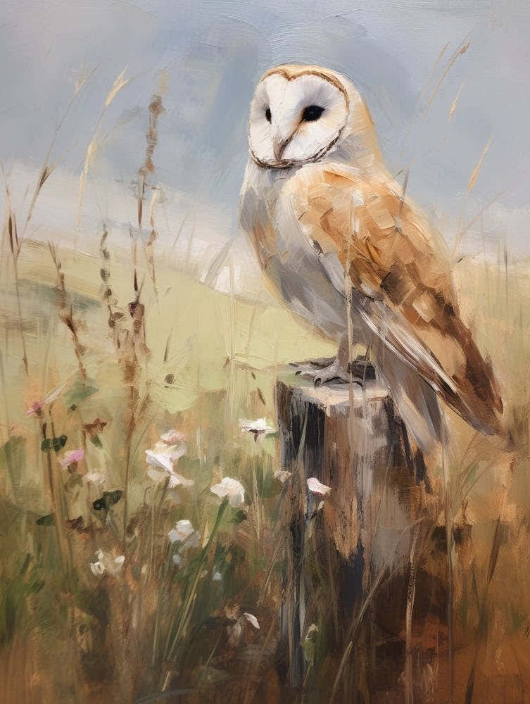 Bird Painting Barn Owl 1