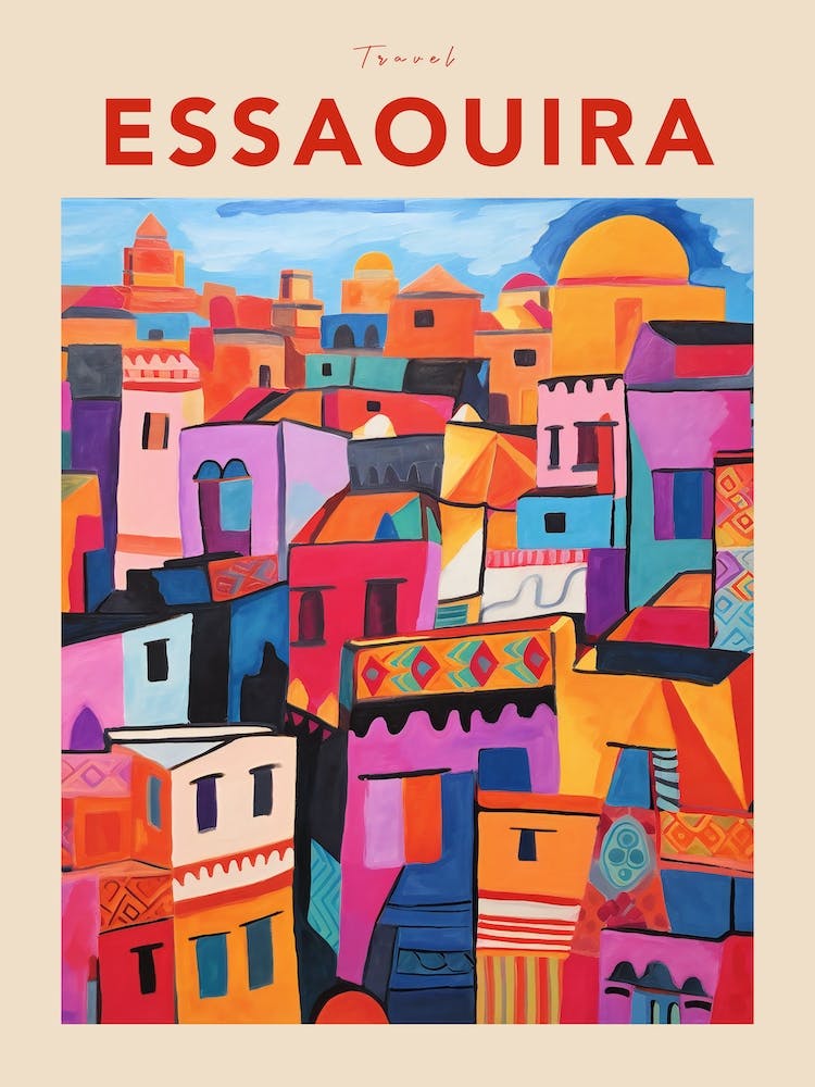 Essaouira Morocco Fauvist Travel Poster