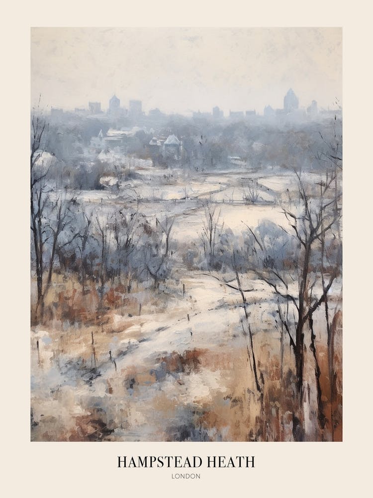 Winter City Park Poster Hampstead Heath London 4