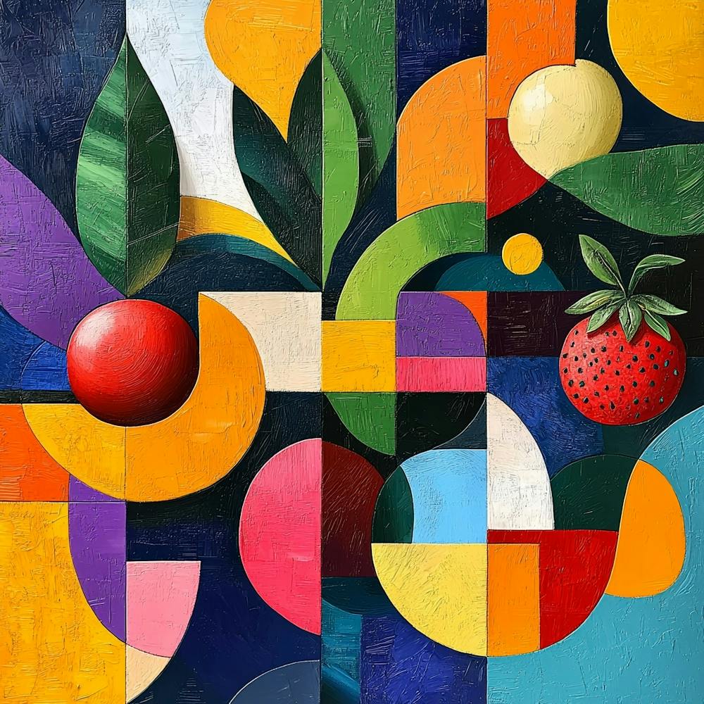 Abstract Fruit Painting Art