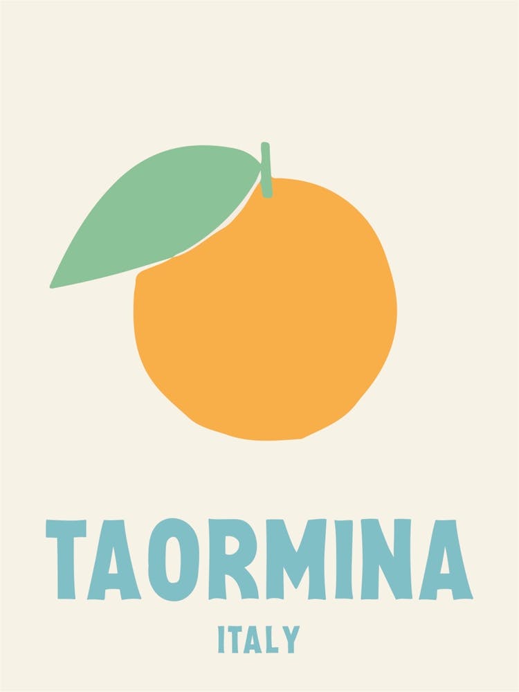 Taormina, Italy, Graphic Style Poster 1