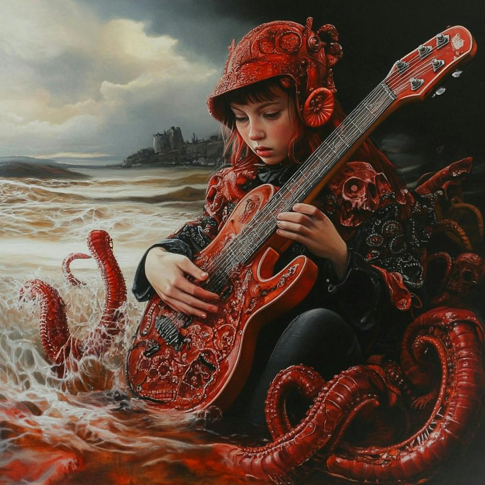 Octopus Girl with Guitar