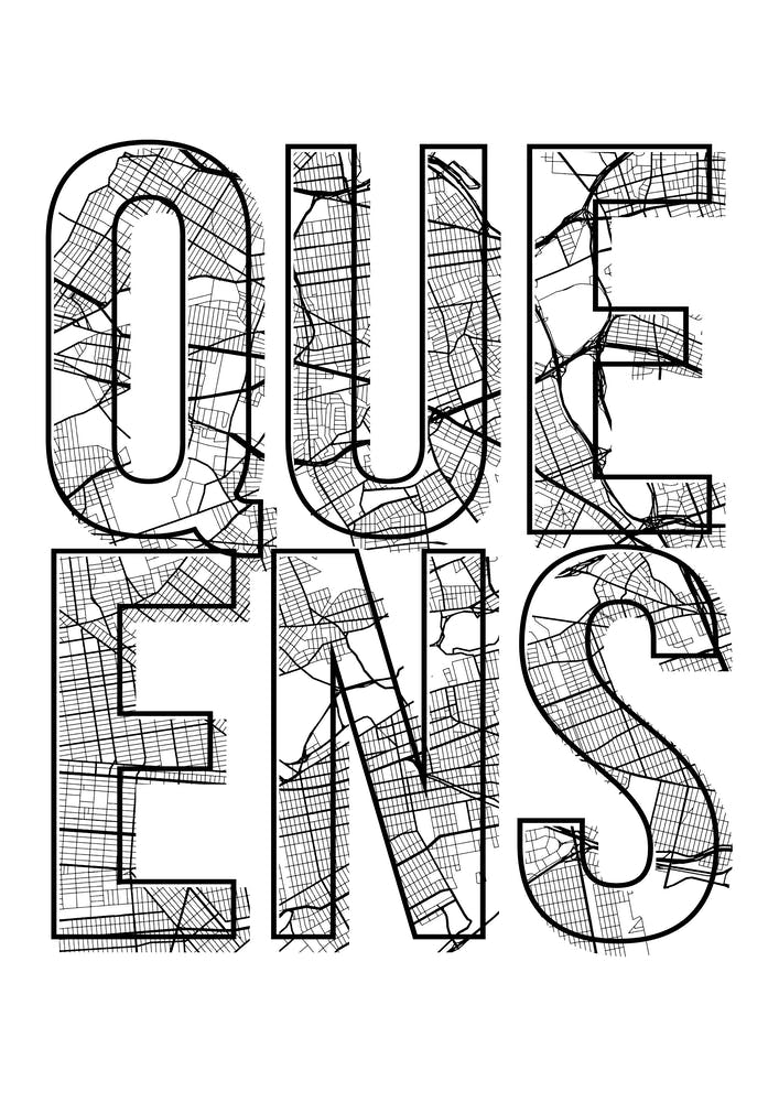 Queens Street Map Typography
