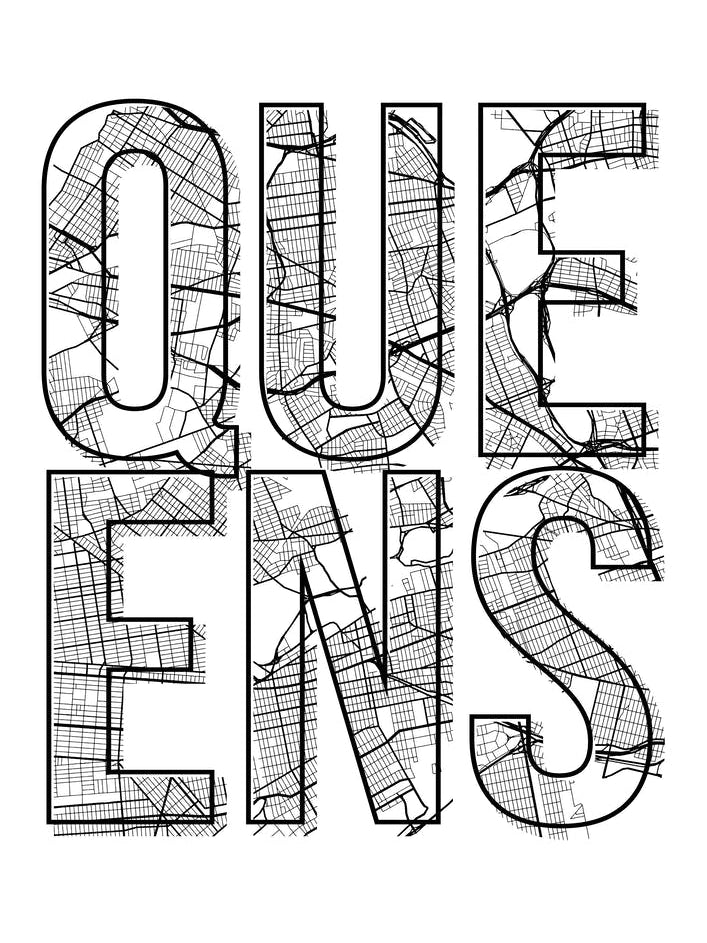Queens Street Map Typography