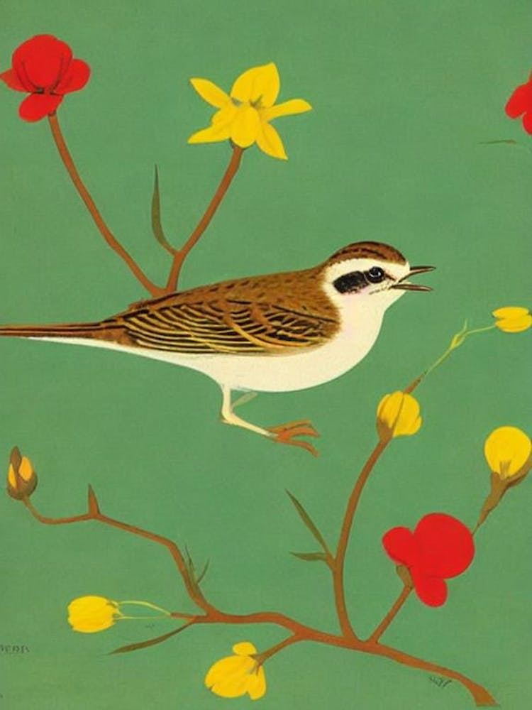 Lark 2 Midcentury Illustration Bird