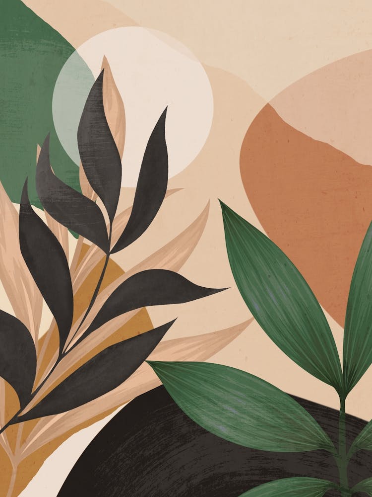 Abstract Art Tropical Leaves 51