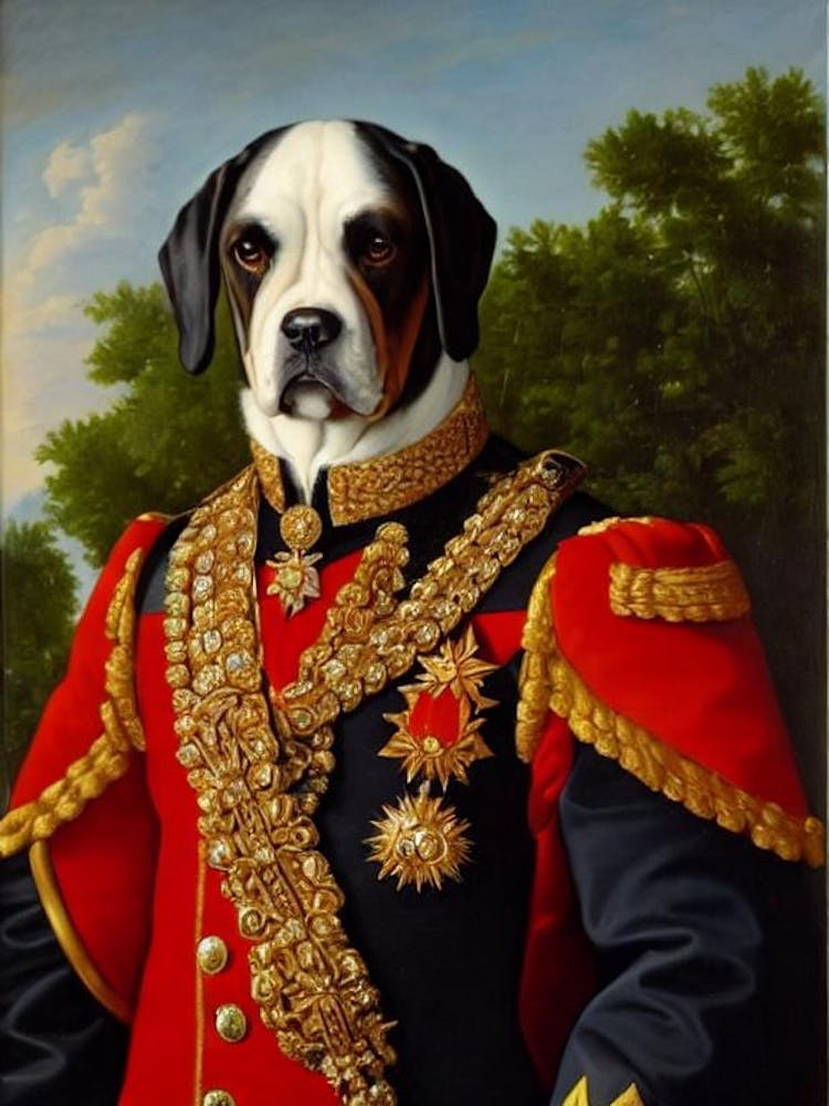 Boerboel Renaissance-Porträt Ölgemälde