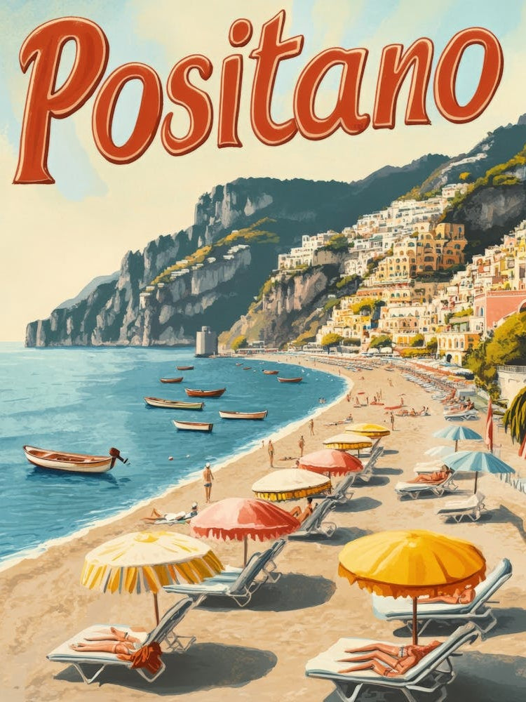 Aihrgdesign A Classic 1960s Travel Poster For Positano Showca A3a0b305 1f39 40b3 8227 B0eb7b33e80c 2