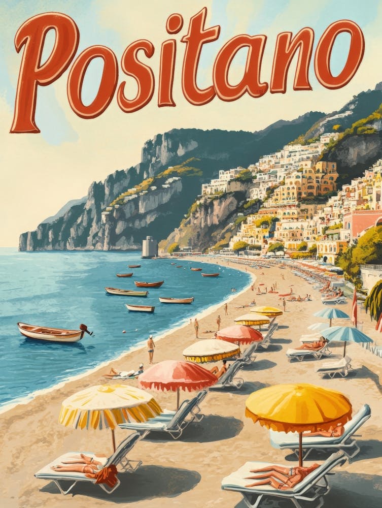 Aihrgdesign A Classic 1960s Travel Poster For Positano Showca A3a0b305 1f39 40b3 8227 B0eb7b33e80c 2