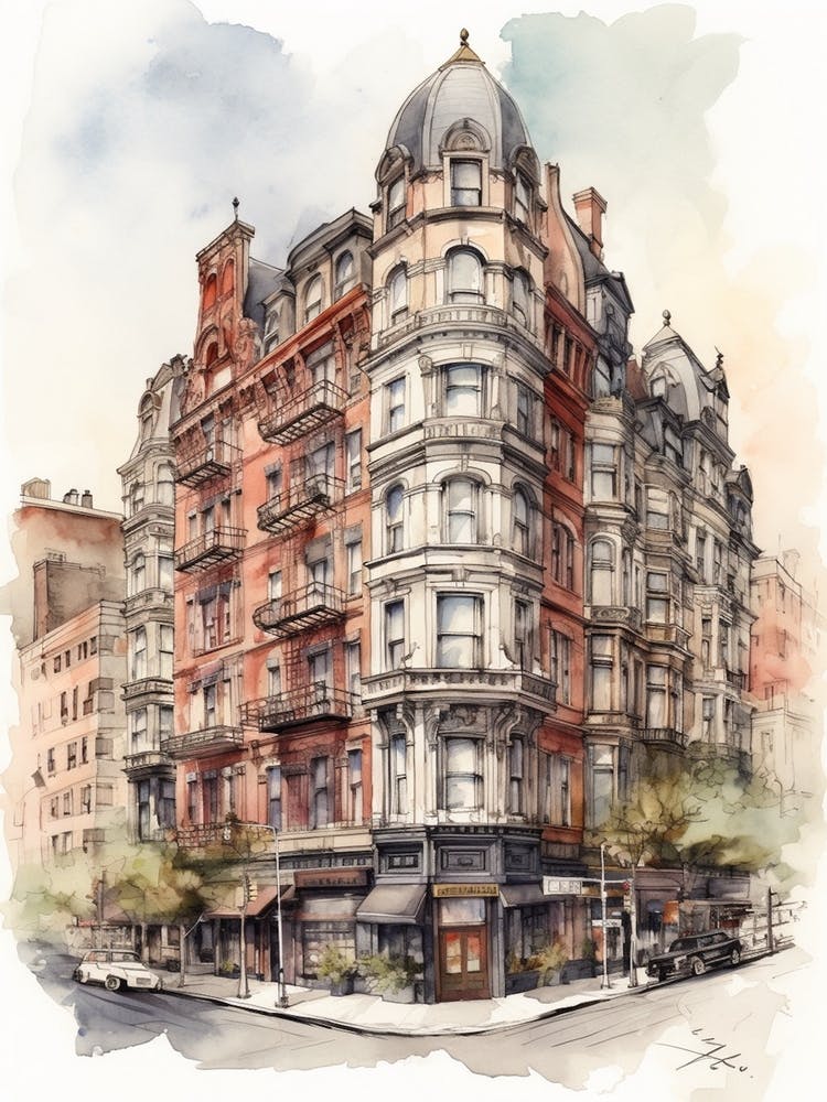 New York City Neighborhood Watercolour 3