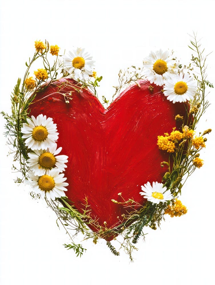 Heart With Daisies