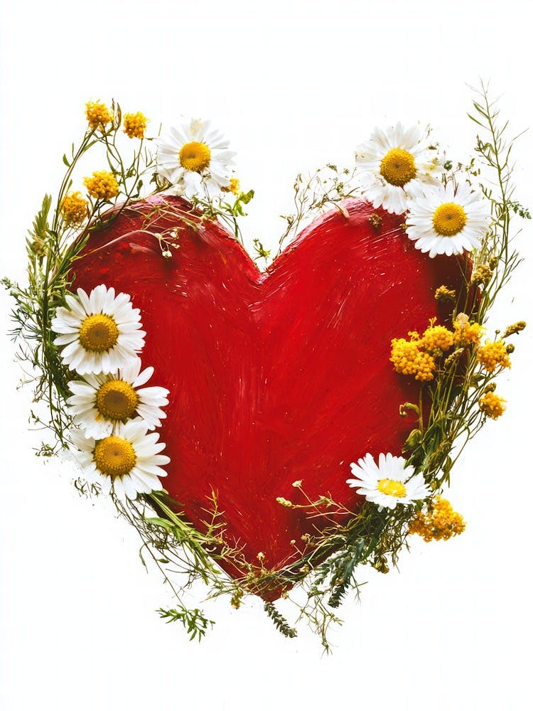 Heart With Daisies