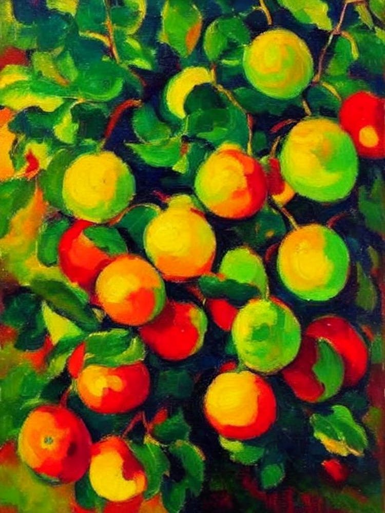 Gooseberry Fruit Vibrant Matisse Inspired Painting Fruit