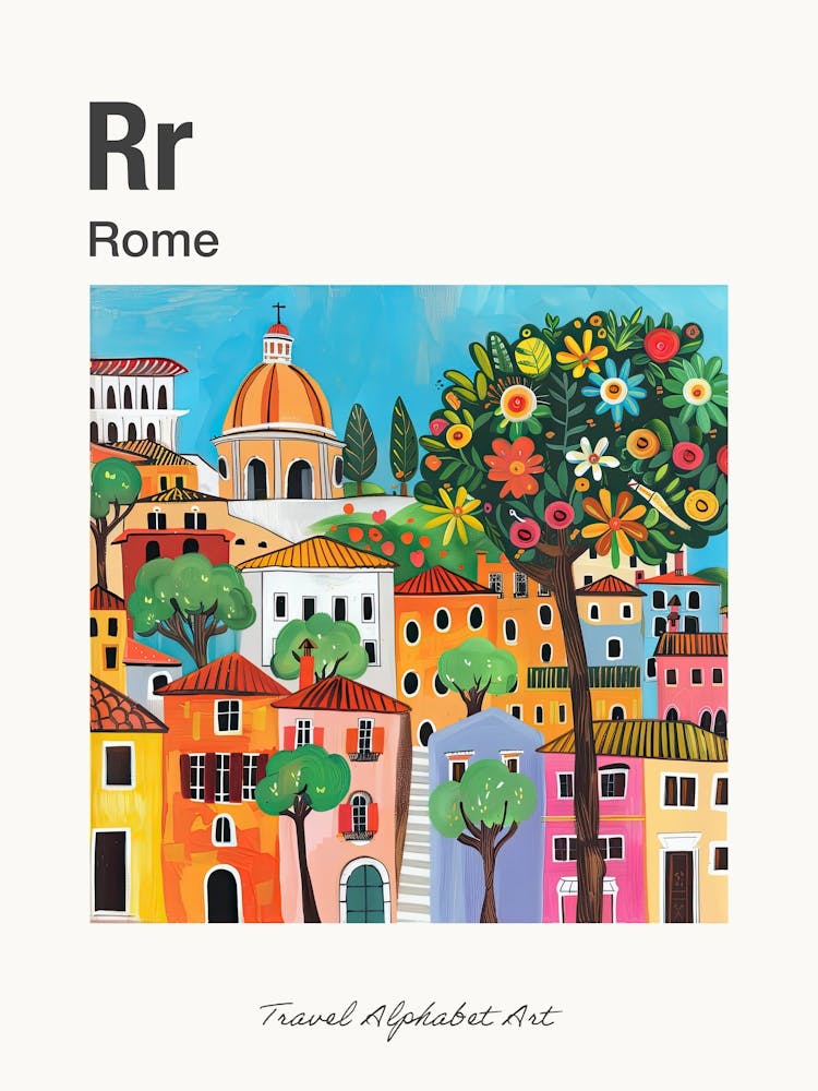 Abcd Roma Kids Travel Alphabet Rome 1 Art Print by Scribble Studio – Fy!