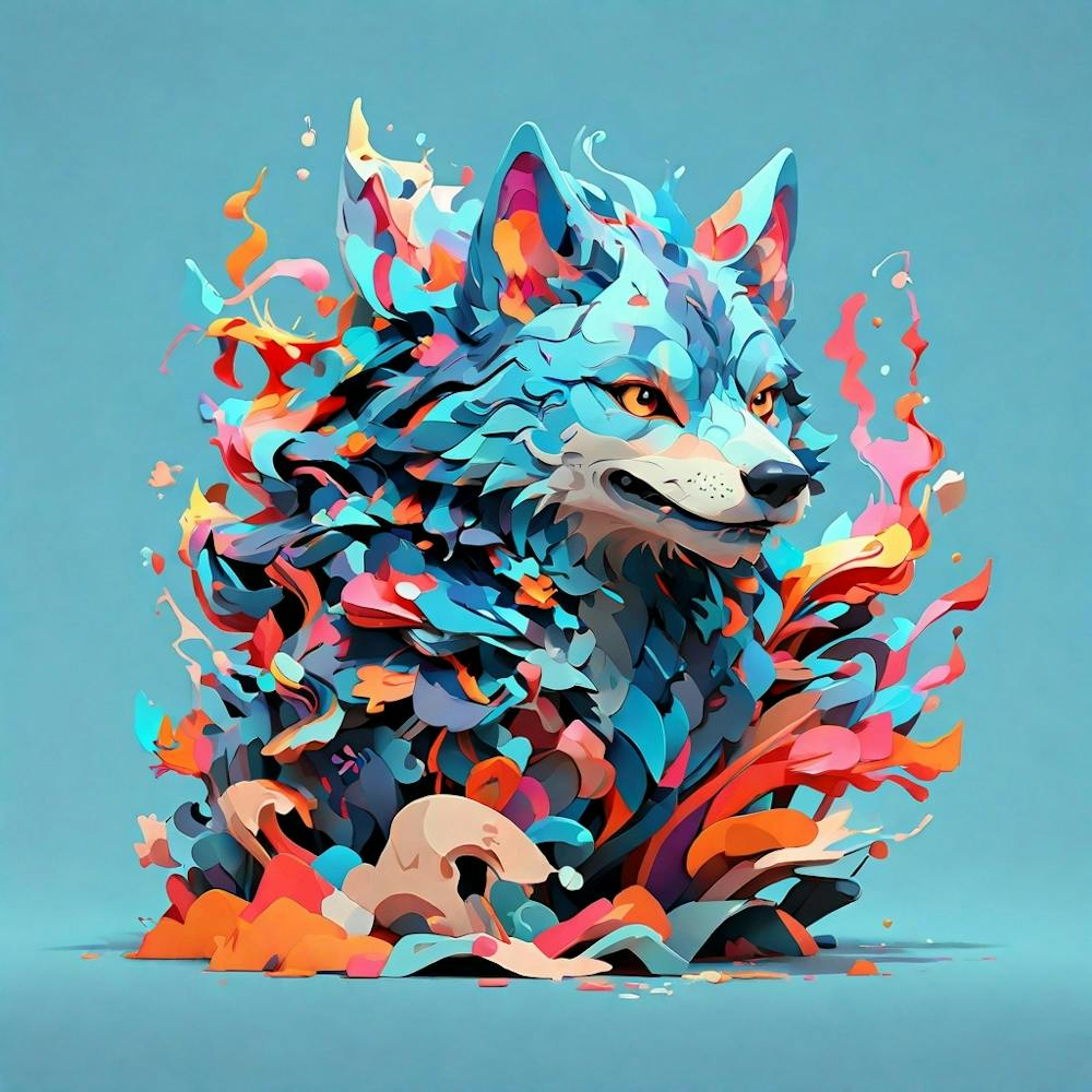 Abstrakter Wolf