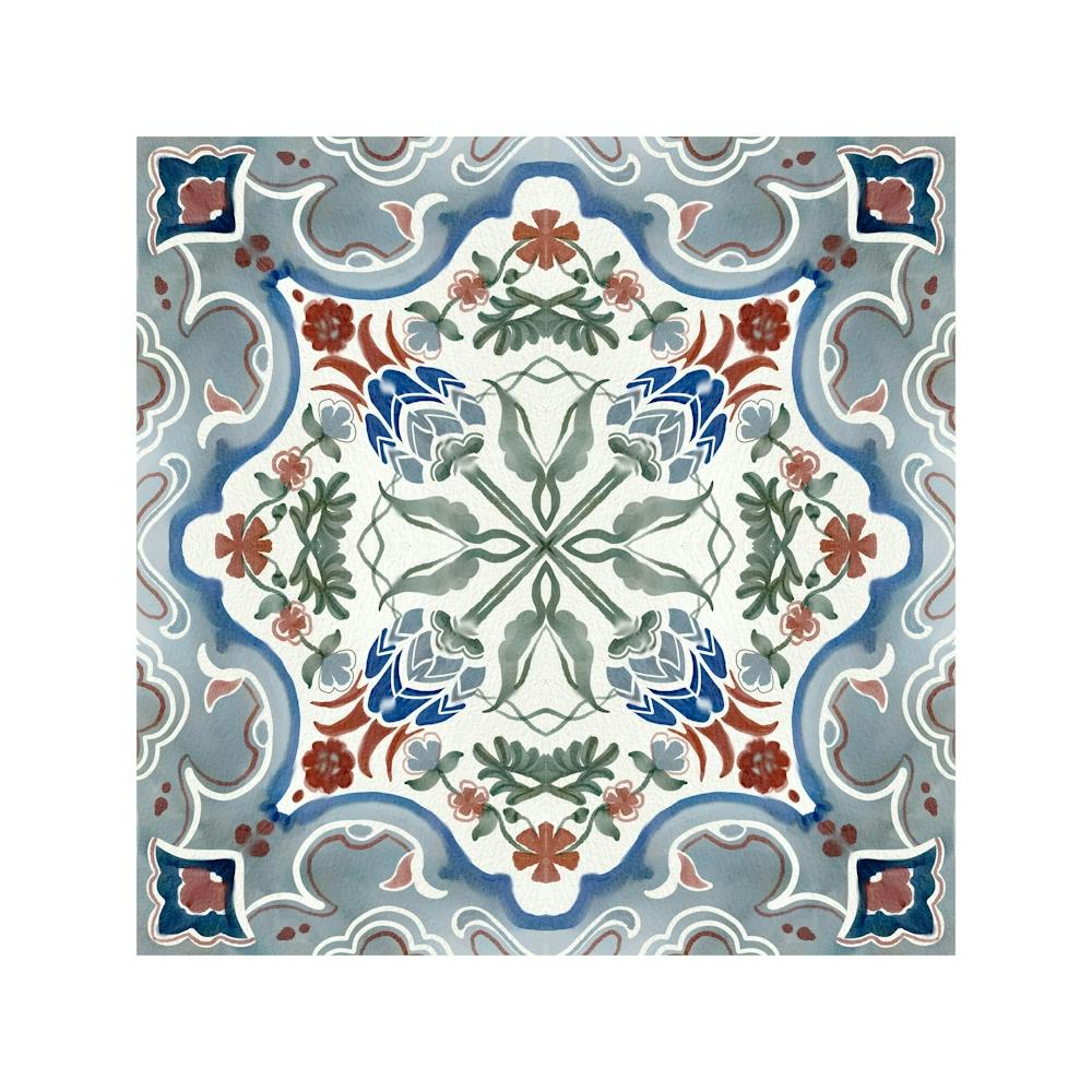 Moroccan Tile, Oriental Art, North African Ethnic Decor in Blue