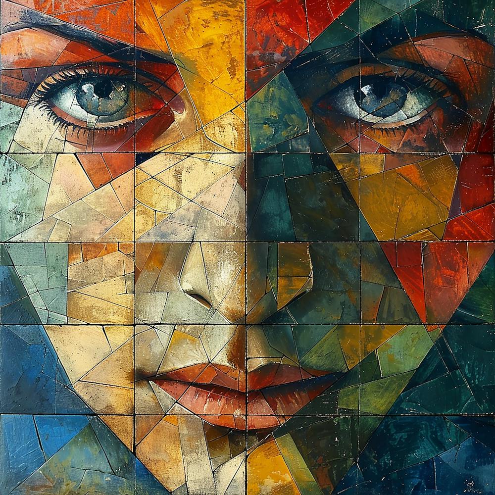 Mosaic Face Of A Woman