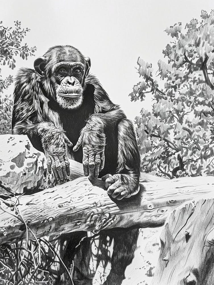 Zoo Austin Texas Black And White Drawing 3