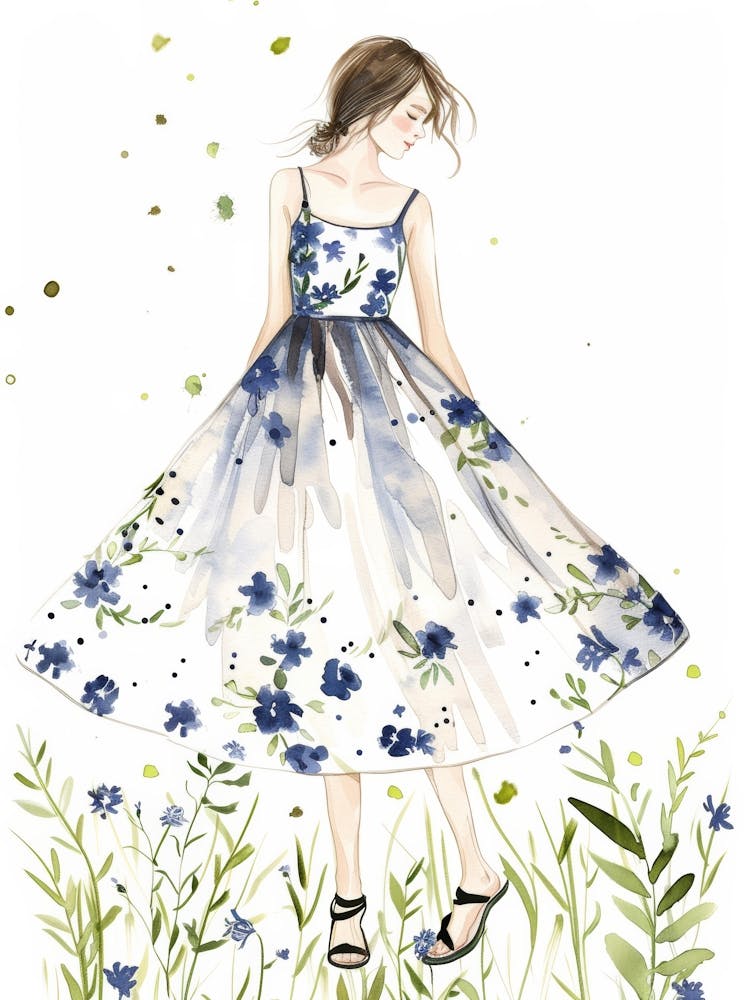 Watercolor Flower Girl
