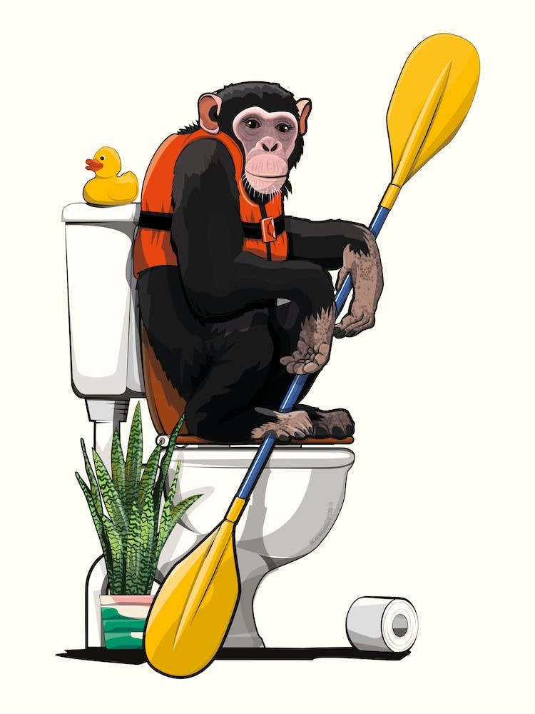 Chimp On The Toilet