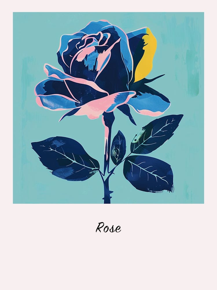 Rose 1 Square Flower Illustration Poster