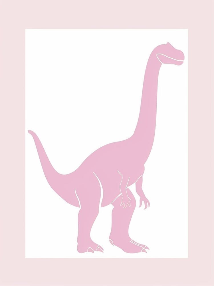 Pastel Pink Dinosaur Silhouette 2