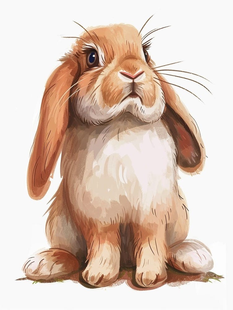 English Lop Rabbit Kids Illustration 3