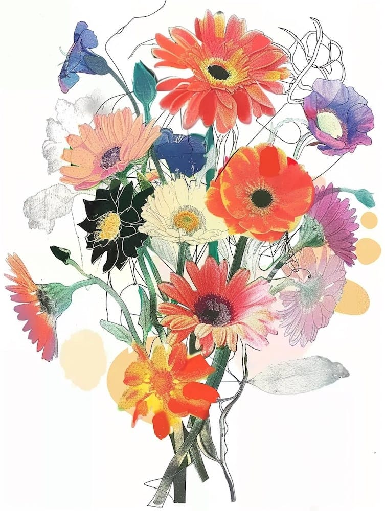 Gerbera 2 Collage Blumenstrauß