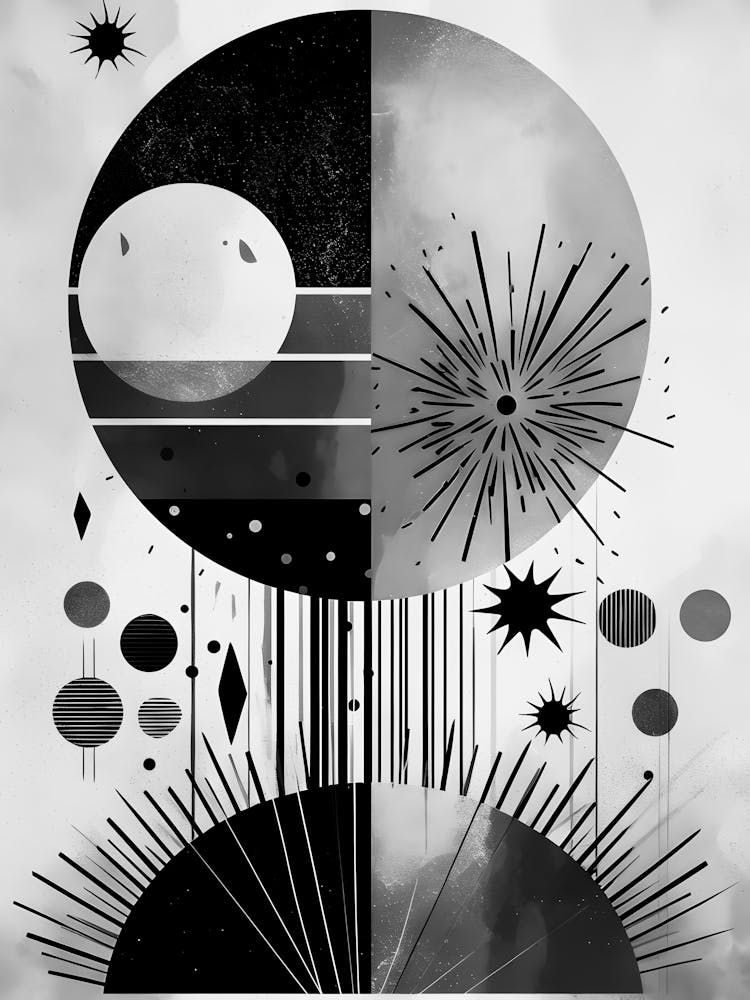 Black And White Abstract Painting 54