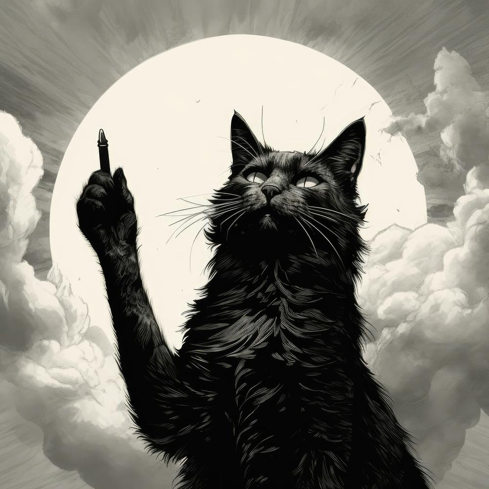 Cat Pointing Up The Sky Above