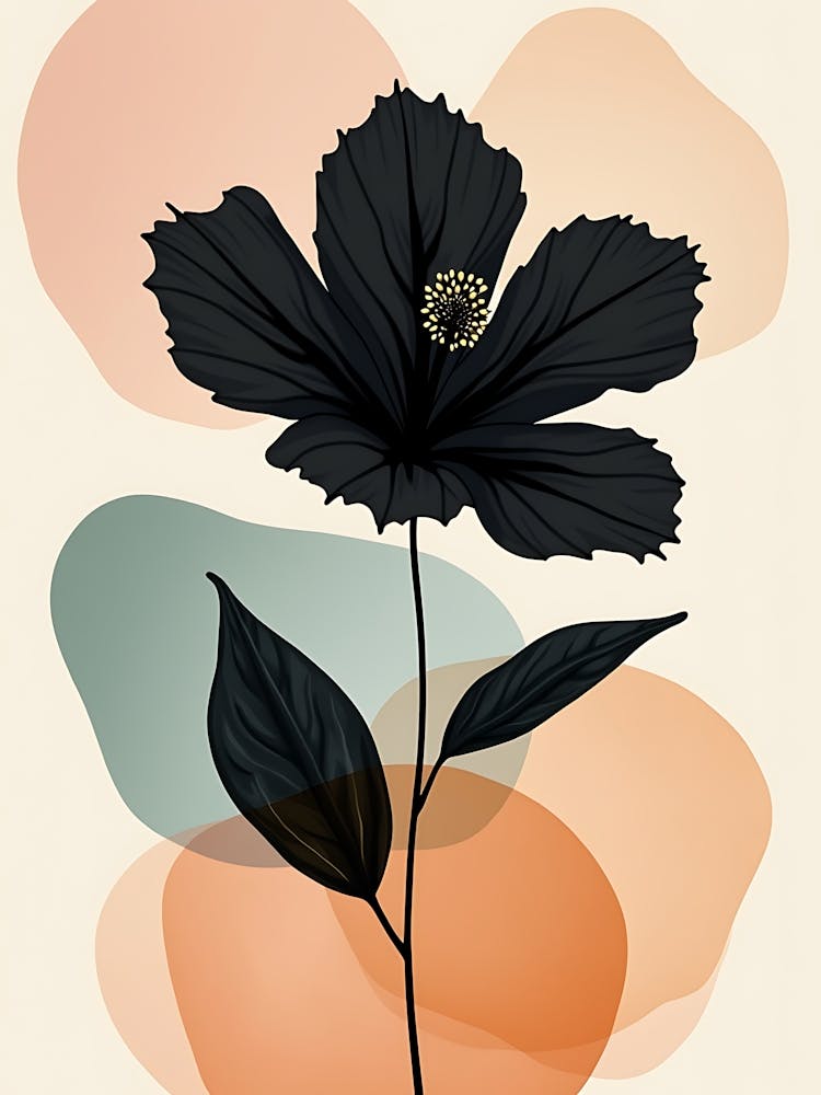 Natural Plant Silhouettes in Beige and Cream