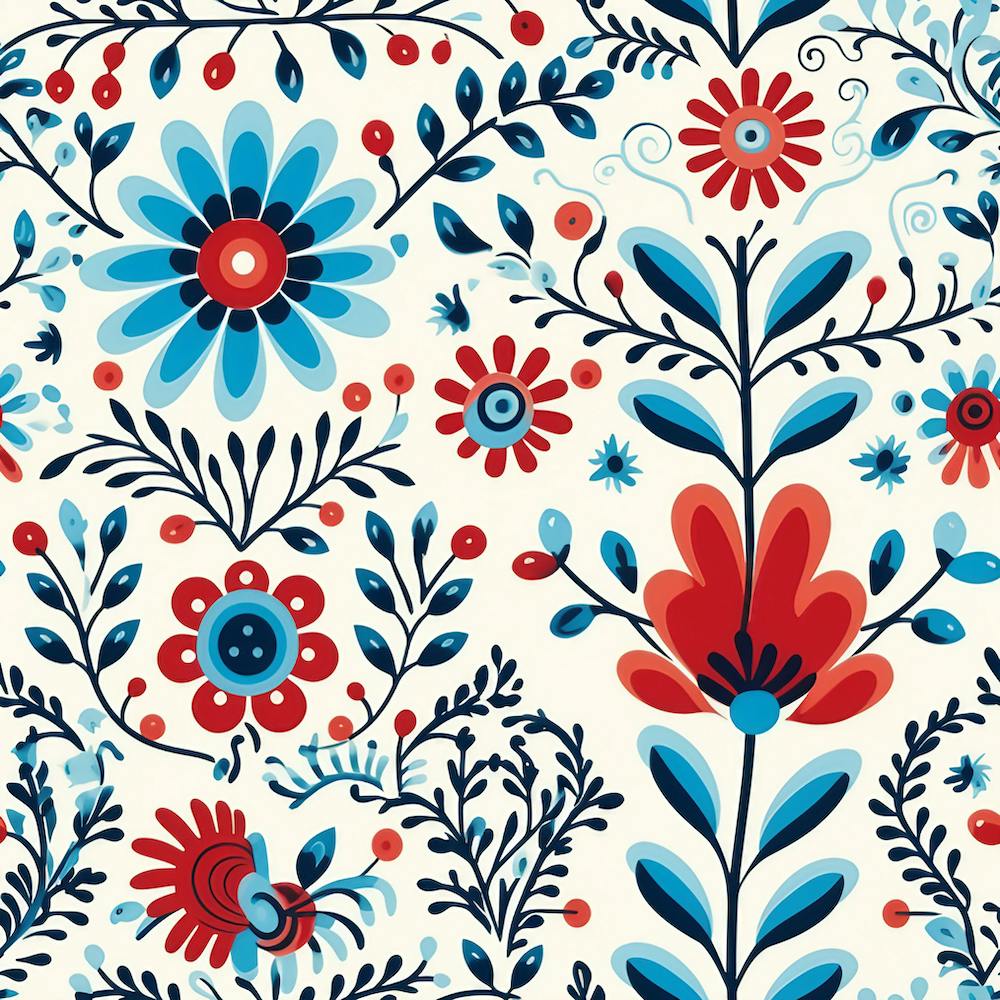 Floral Seamless Folk Art
