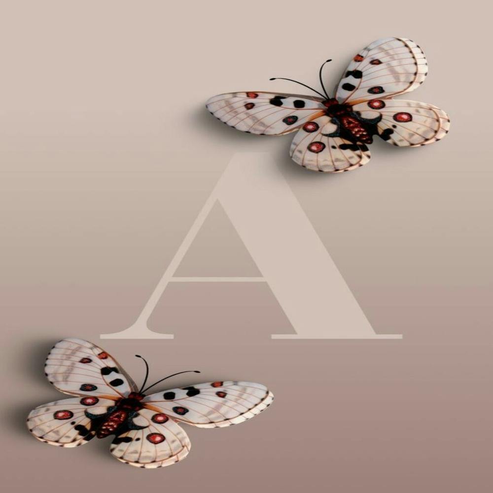 Butterflies On A Beige Background