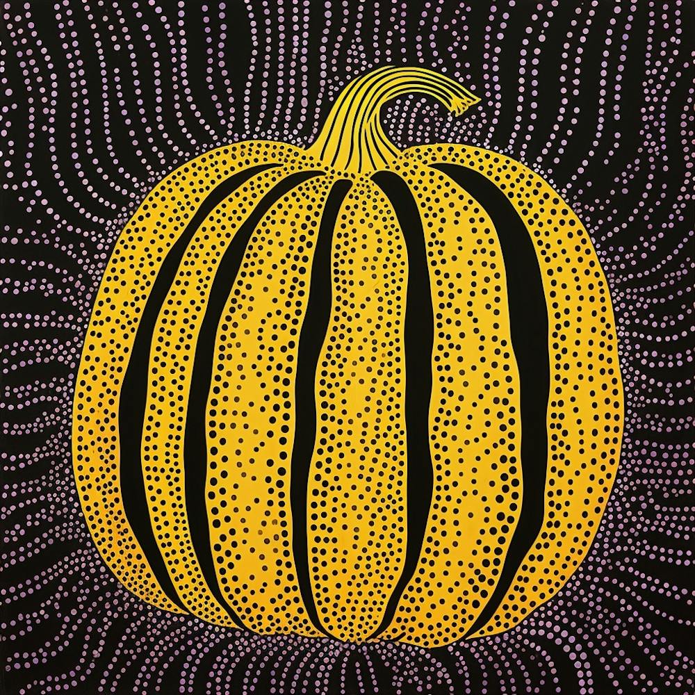 Yayoi Kusama Inspired Pumpkin Black And Yellow 2
