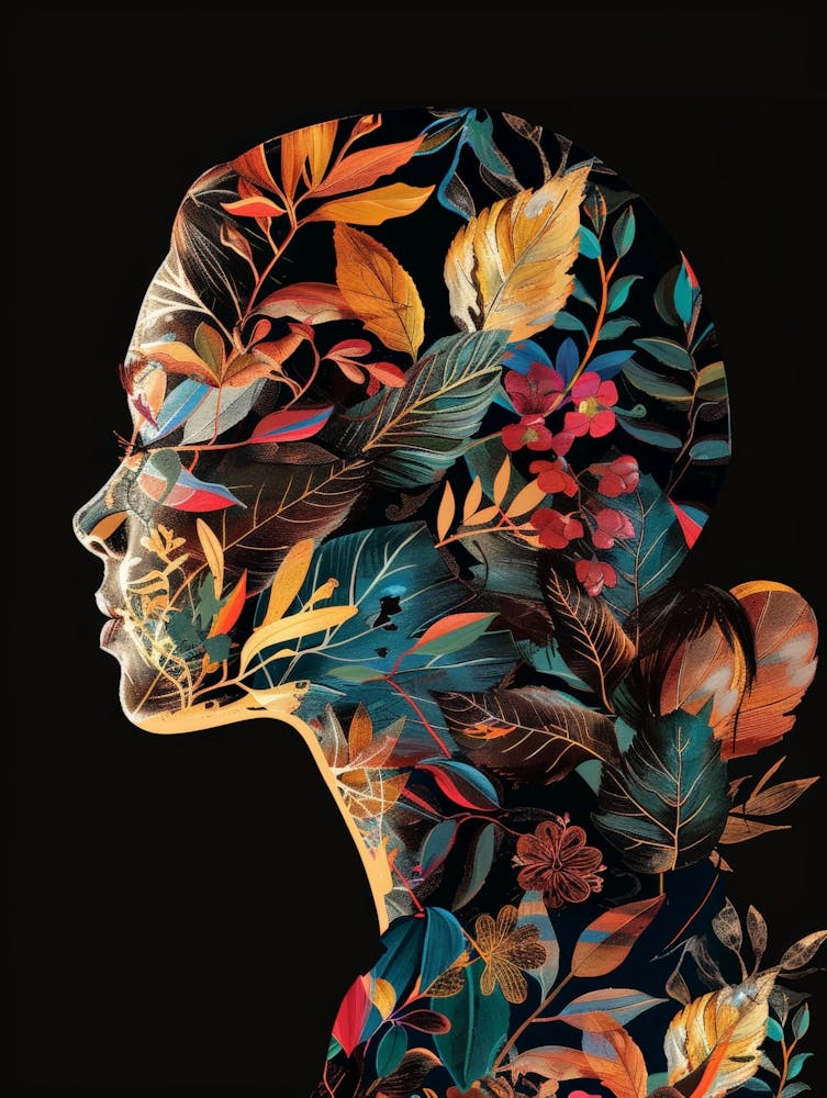 Portrait Of A Woman With Leaves 12