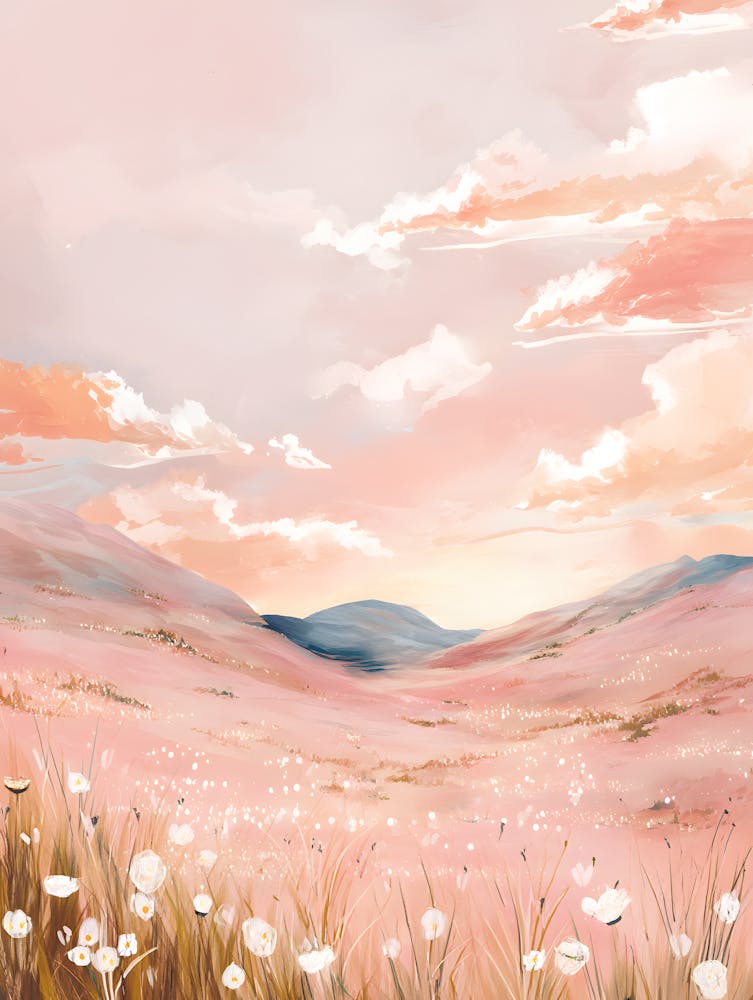 Gorgeous Serene Hill Pink Landscape 6